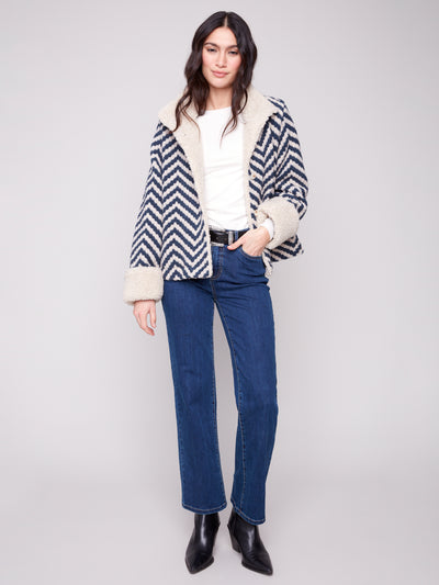 Charlie B Jacket - Chevron Boucle - Navy