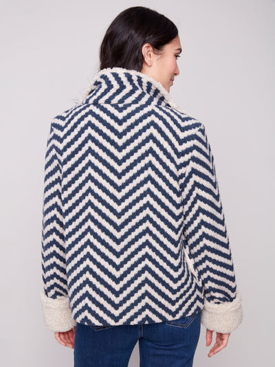 Charlie B Jacket - Chevron Boucle - Navy