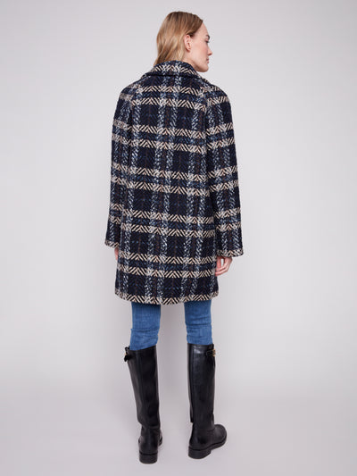 Charlie B Jacket - Plaid Boucle - Navy
