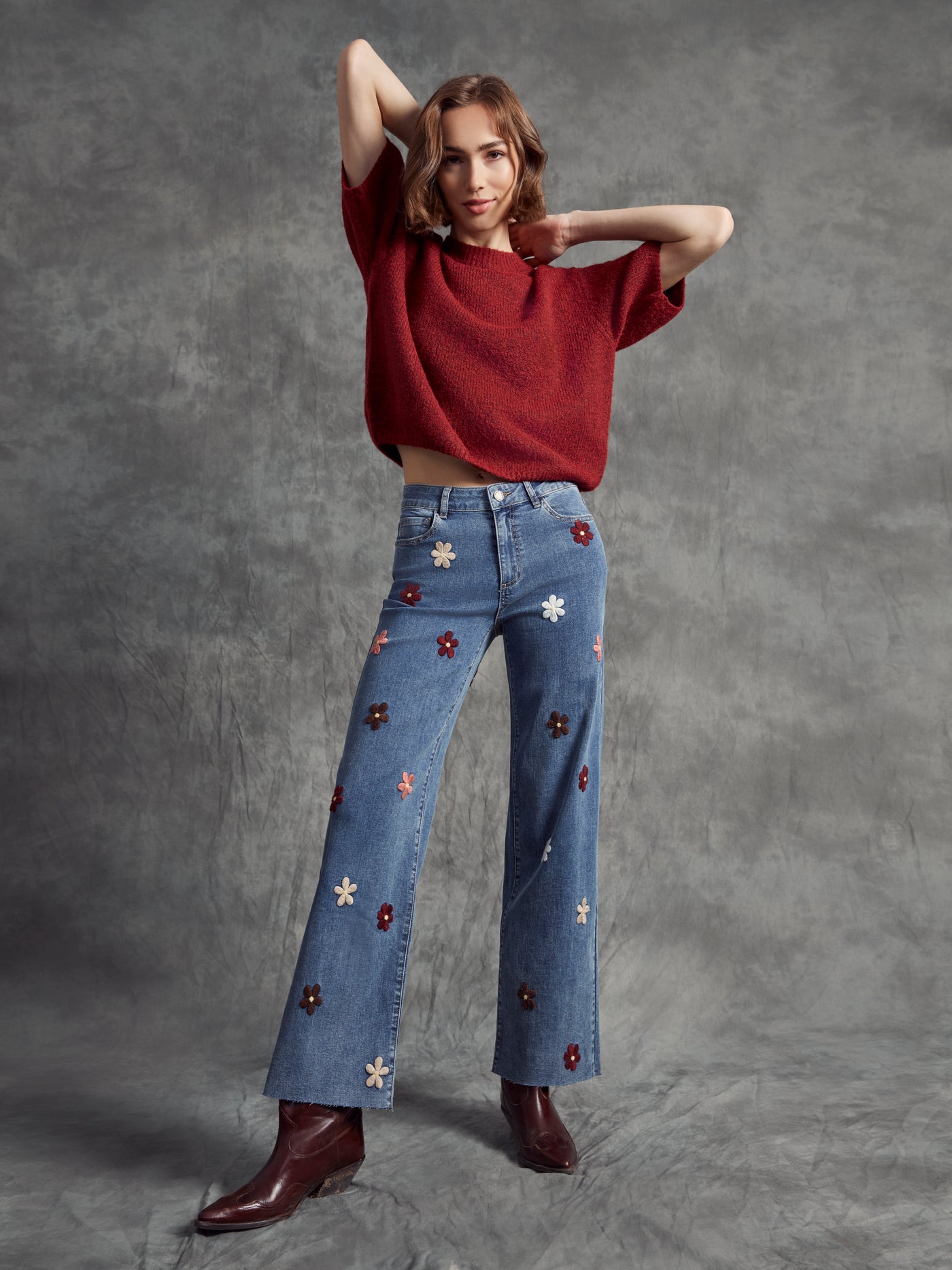 Charlie B Jean - Floral Patch - Medium Blue