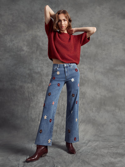 Charlie B Jean - Floral Patch - Medium Blue