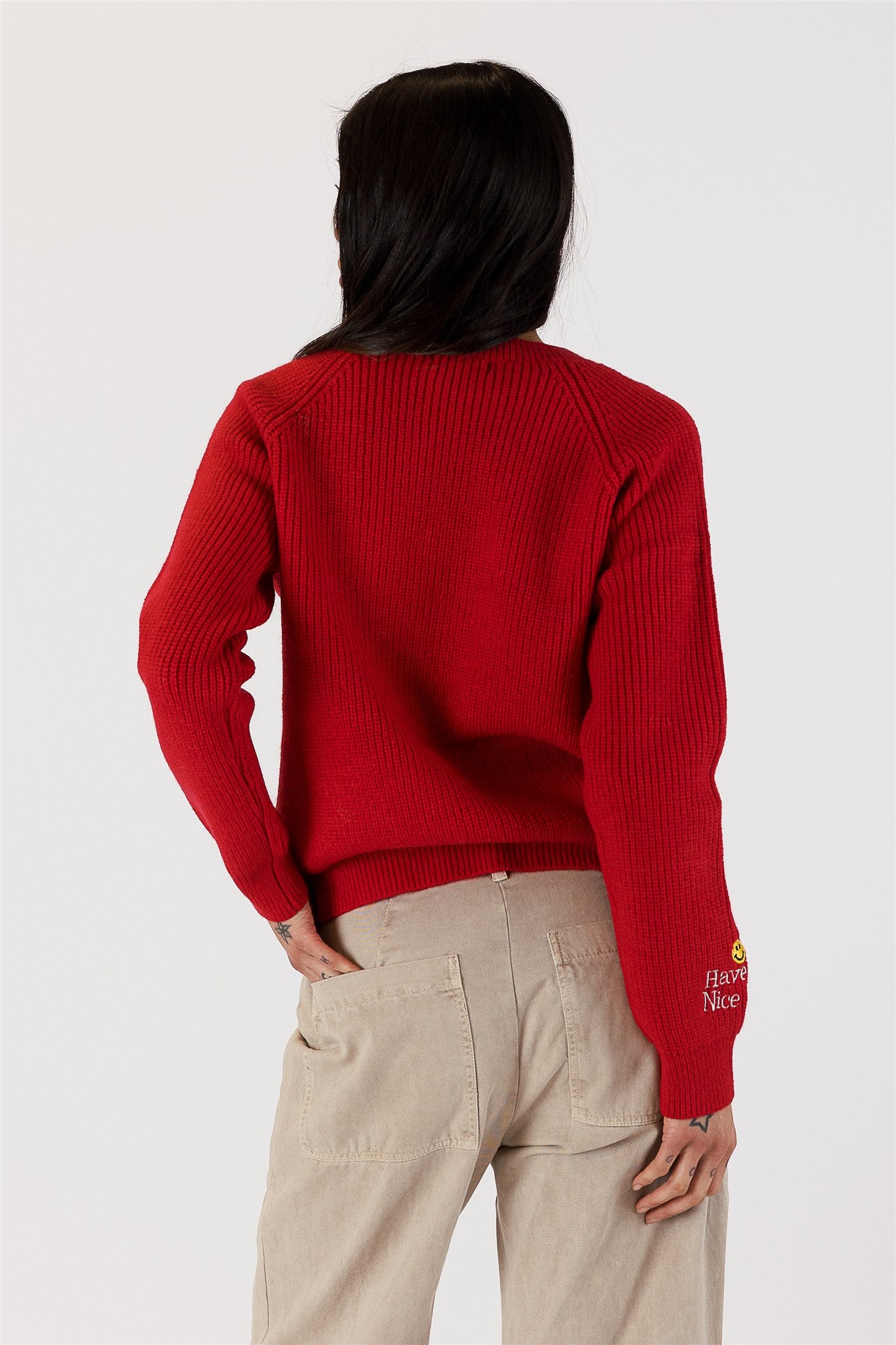 Lyla+Luxe Top - Colbie Crew Sweater - Red