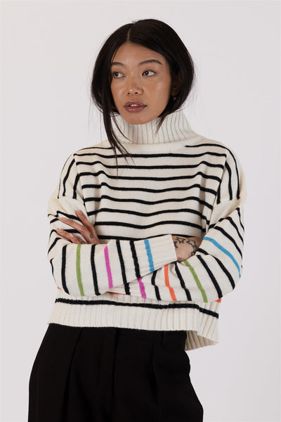 Lyla+Luxe Top - Curtis Striped Sweater - Multi