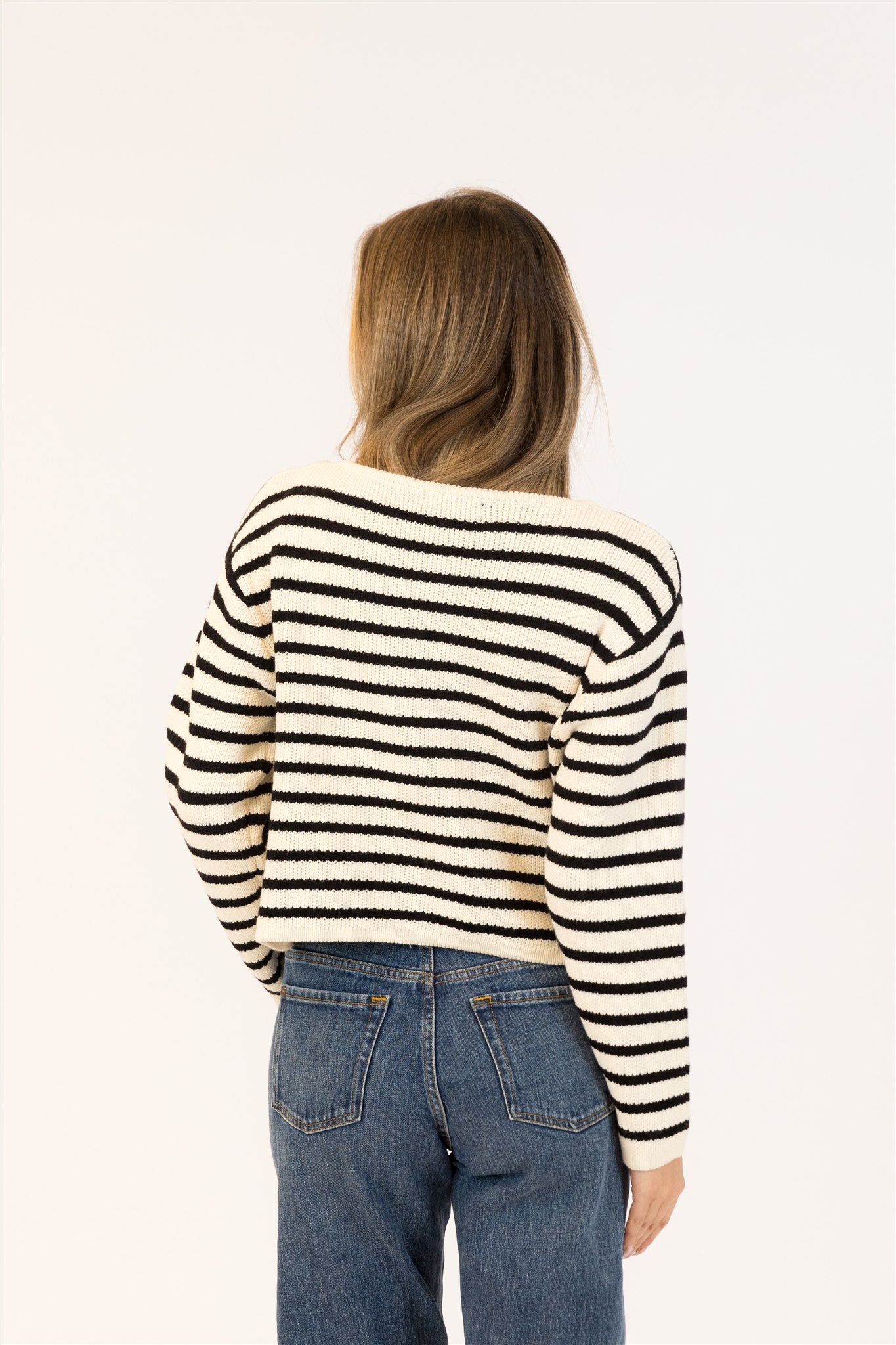 Lyla+Luxe Top - Devon Cardi - Black /White
