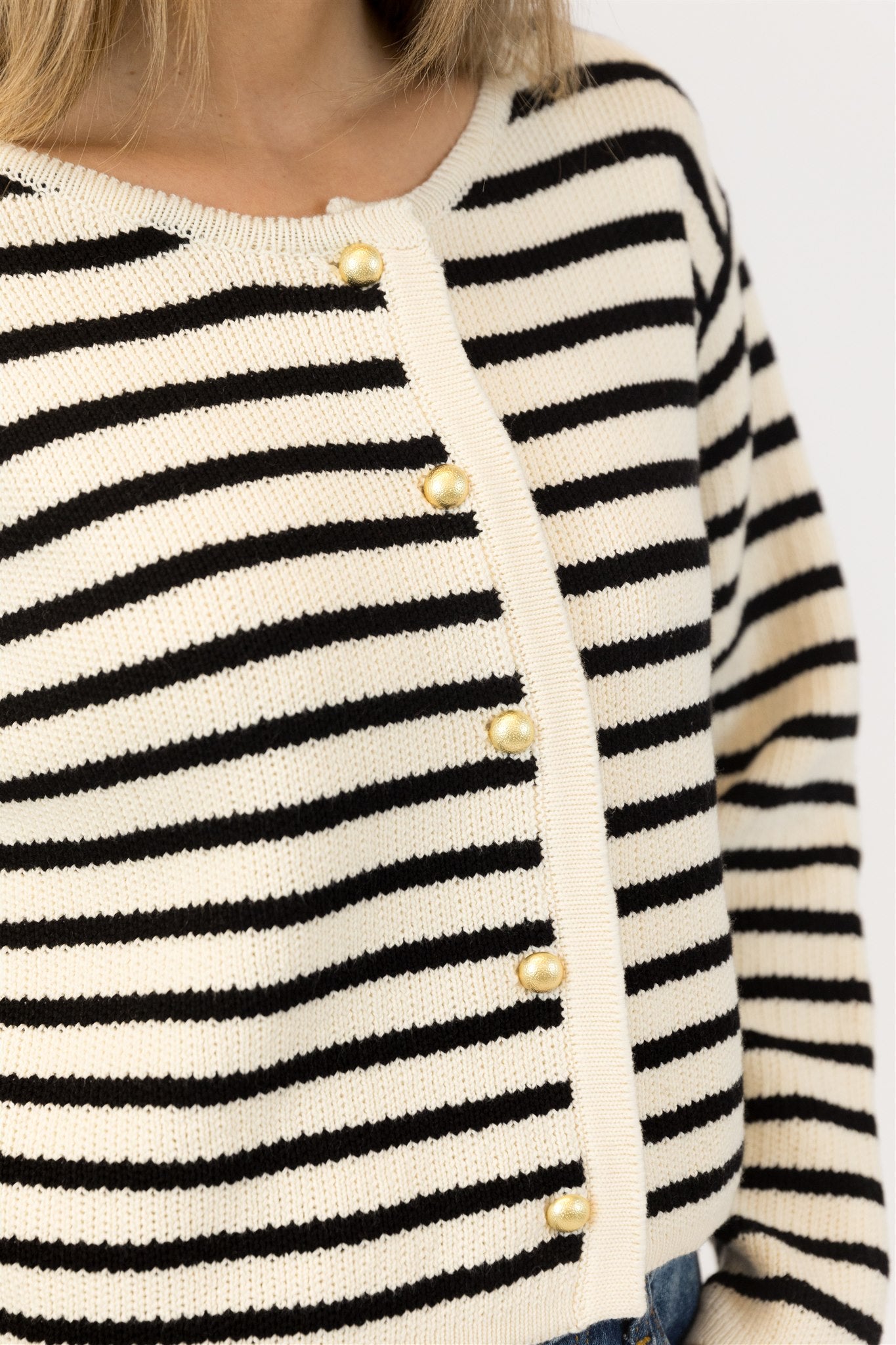Lyla+Luxe Top - Devon Cardi - Black /White