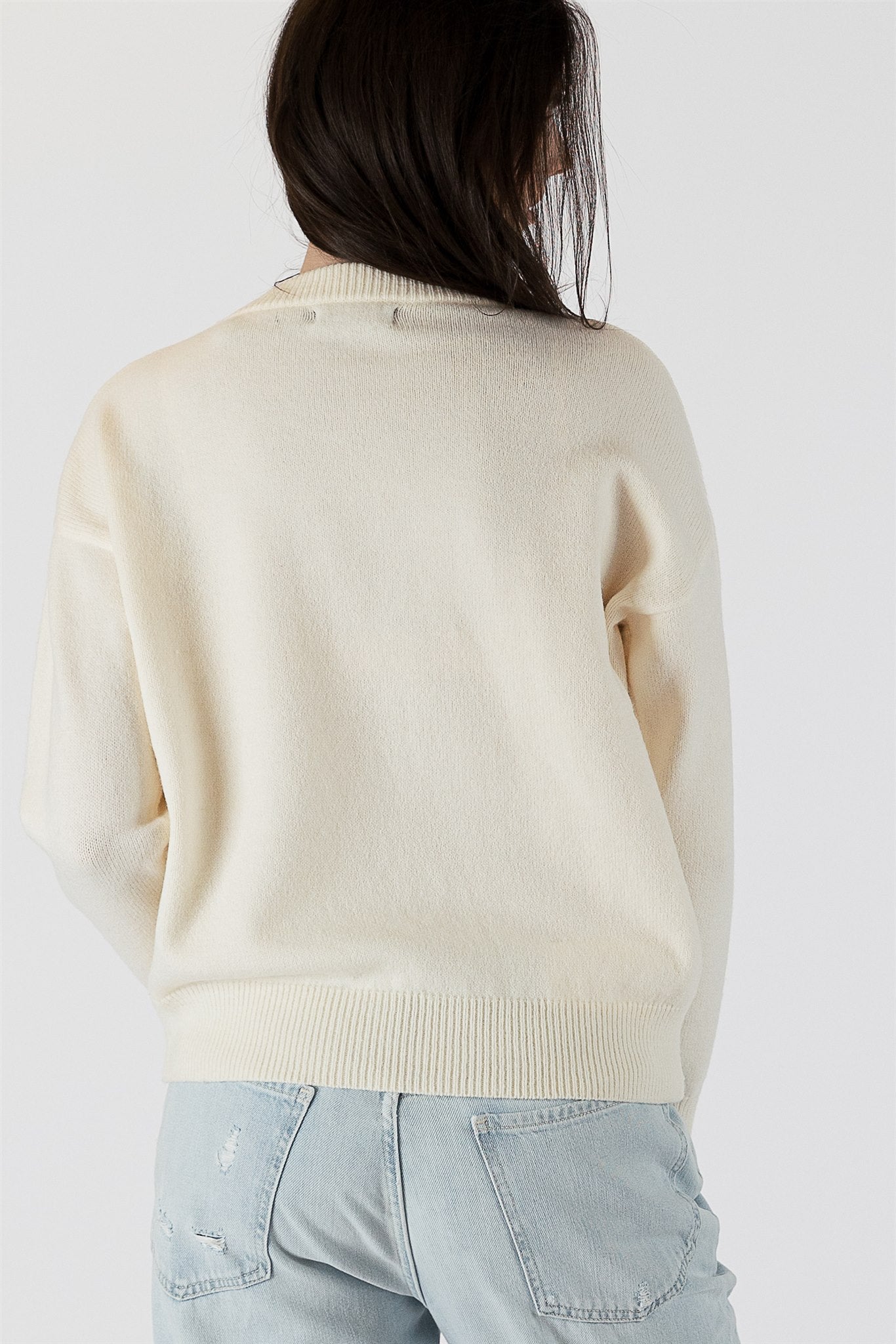 Lyla+Luxe Top - Pearl Sweater - Off White - SMALL