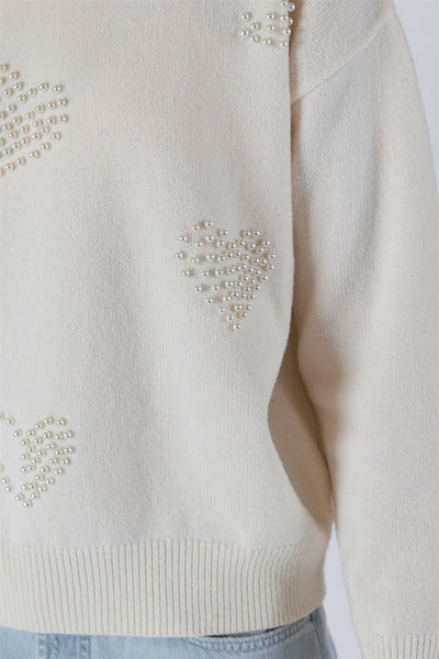 Lyla+Luxe Top - Pearl Sweater - Off White