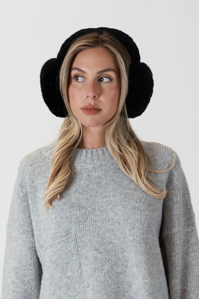 Lyla+Luxe - Fuzzy Ear Muffs - Black