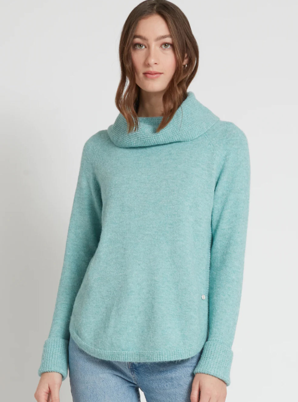 Point Zero Top - Cowl Neck Sweater - Mineral