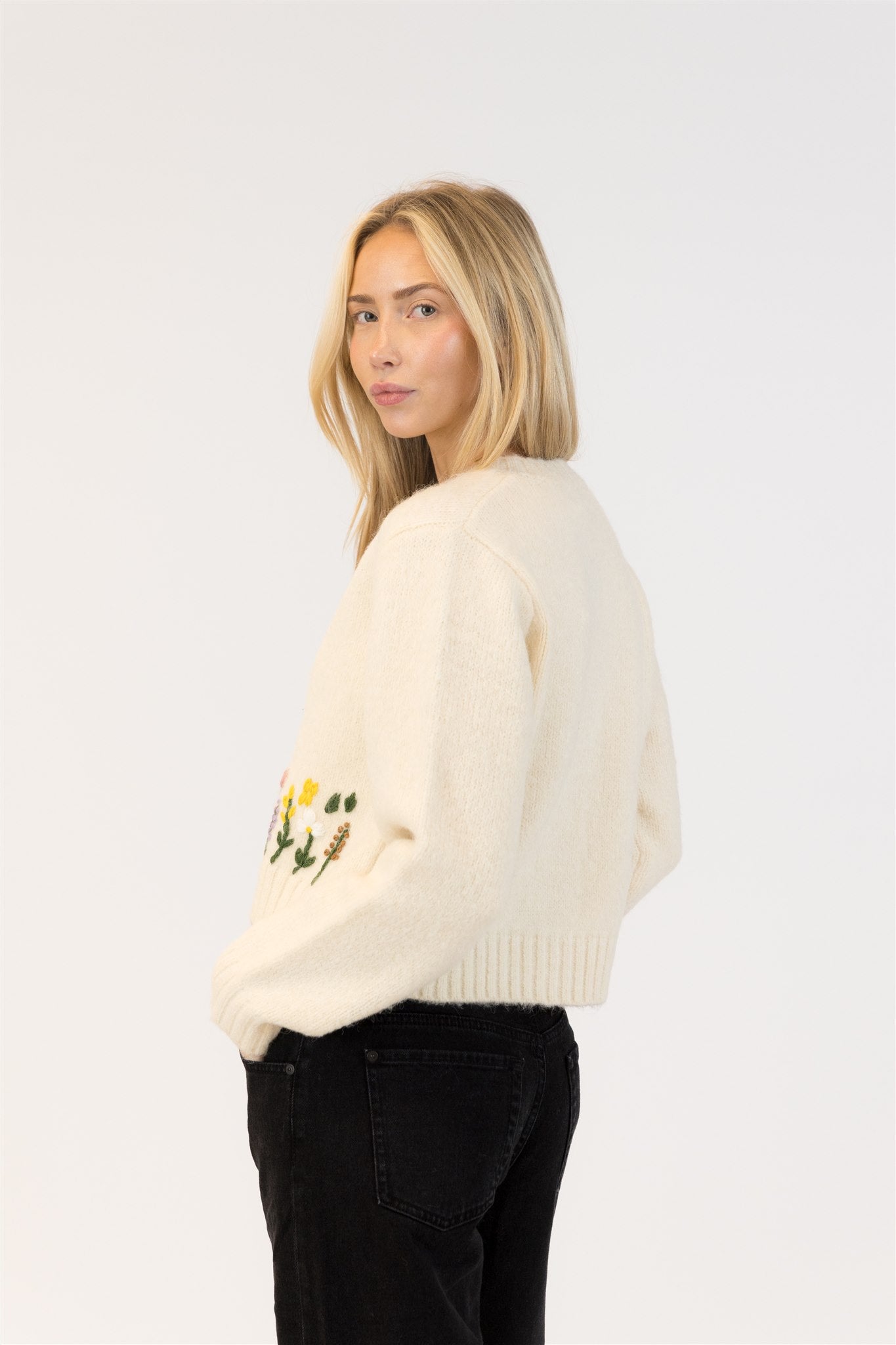 Lyla+Luxe Top - Garden Cardi - Cream
