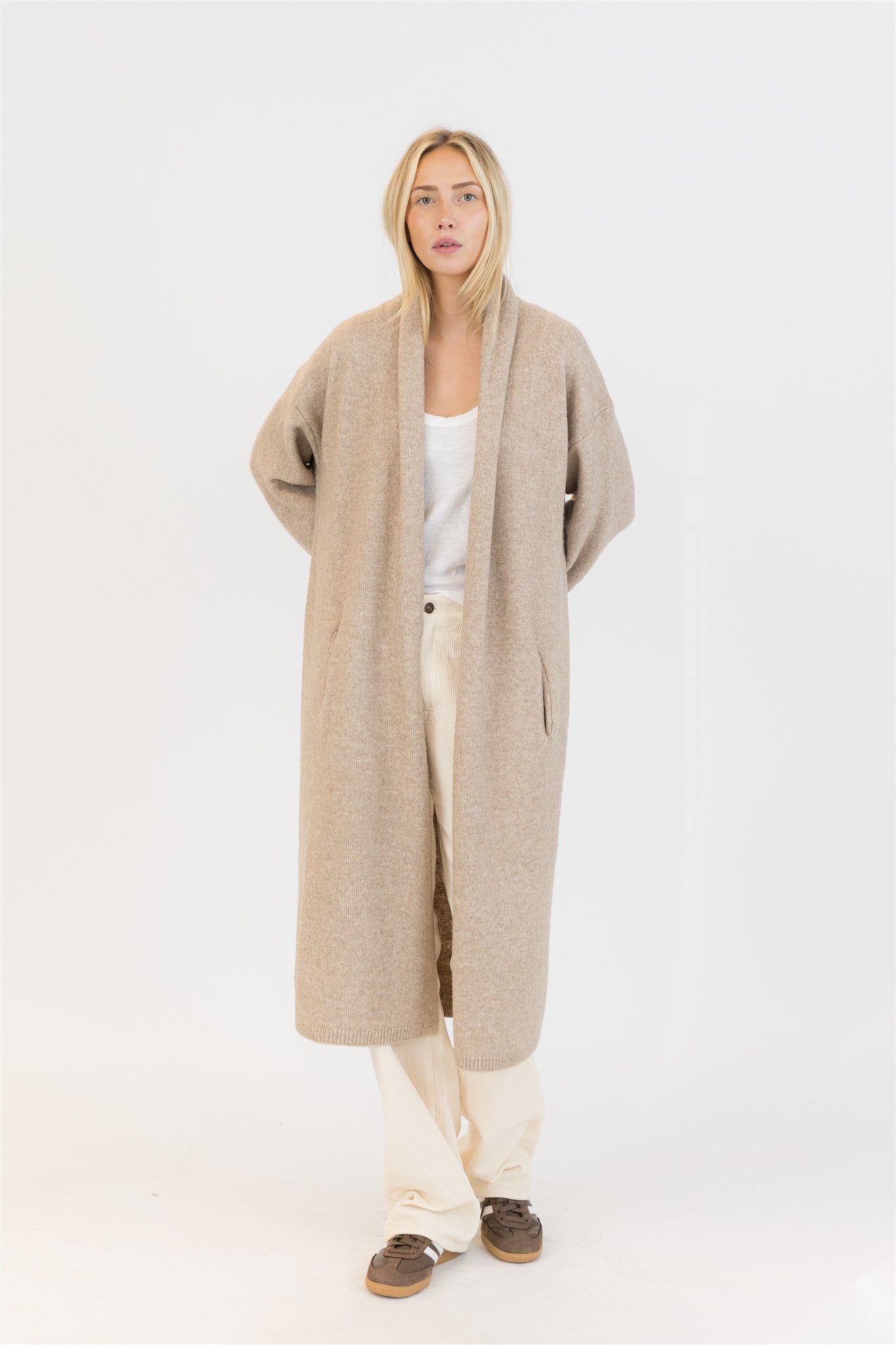 Lyla+Luxe Top - Hugh Sweater Coat - Camel