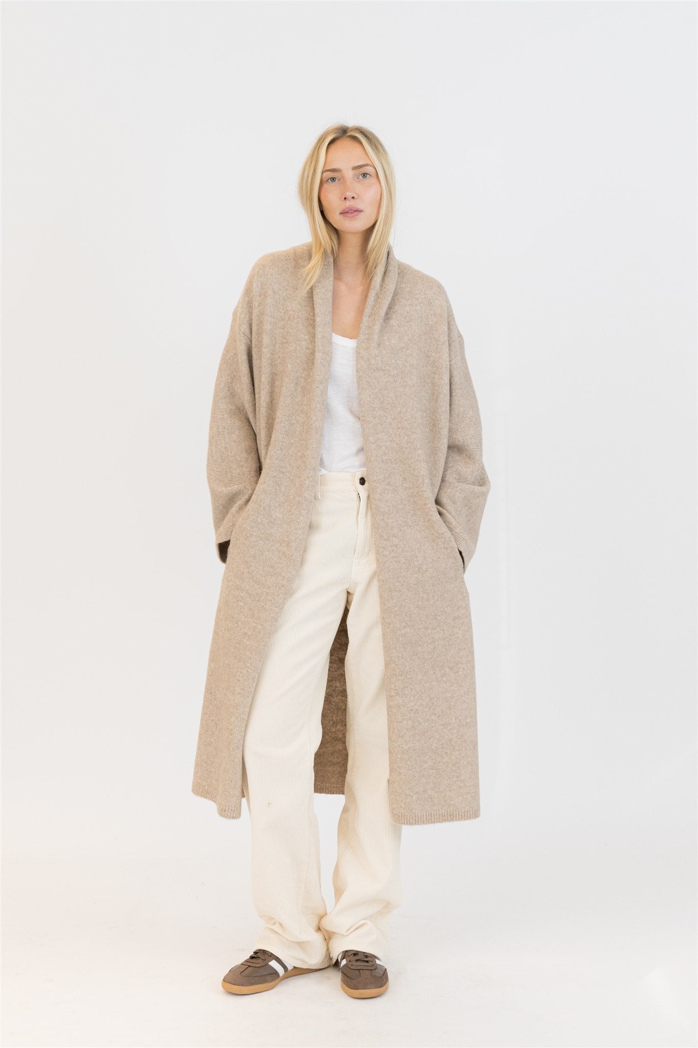 Lyla+Luxe Top - Hugh Sweater Coat - Camel