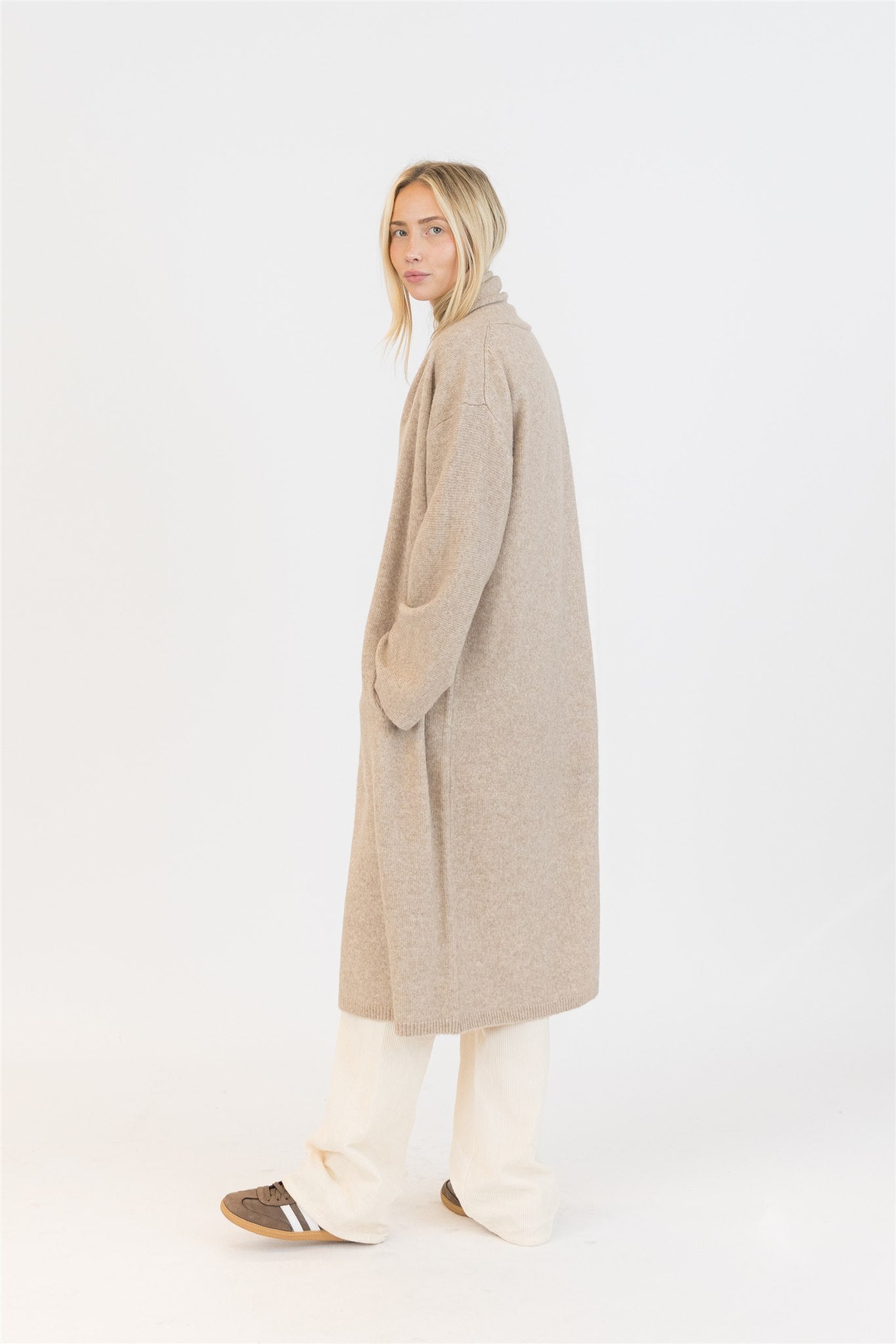 Lyla+Luxe Top - Hugh Sweater Coat - Camel
