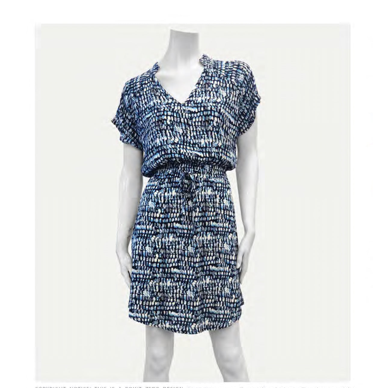 Point Zero Dress - Dot Print - Navy
