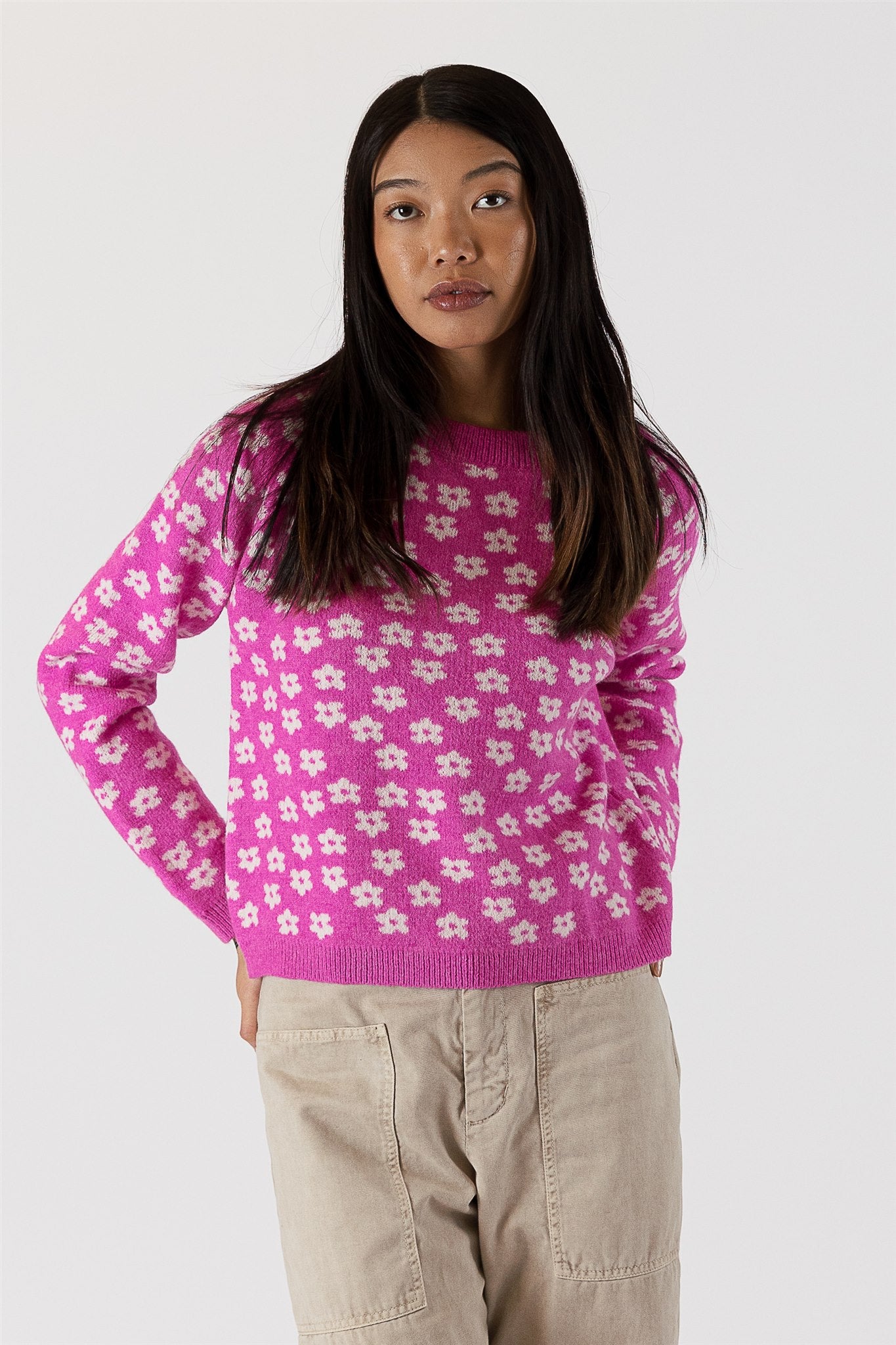 Lyla+Luxe Top - Daisy Sweater - Magenta