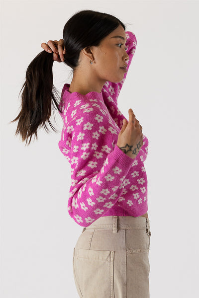 Lyla+Luxe Top - Daisy Sweater - Magenta