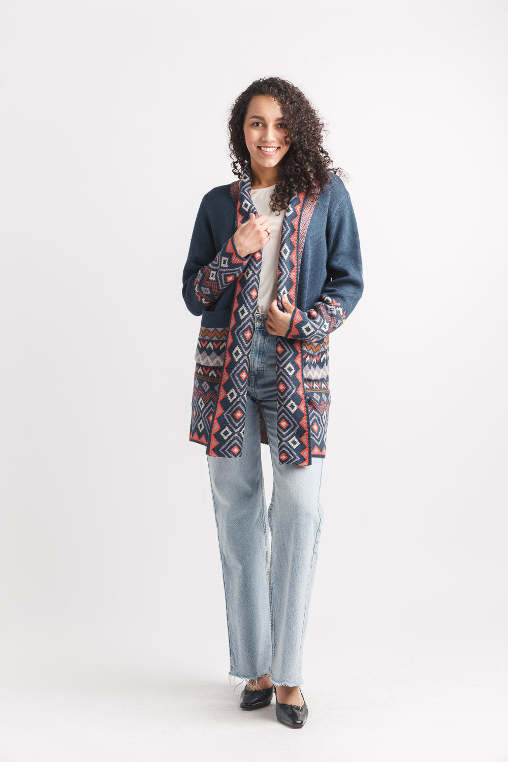 Papillon Top - Global Knit Coatigan - Navy