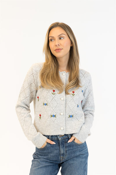 Lyla+Luxe Top - Lacey Rose Cardi - Grey