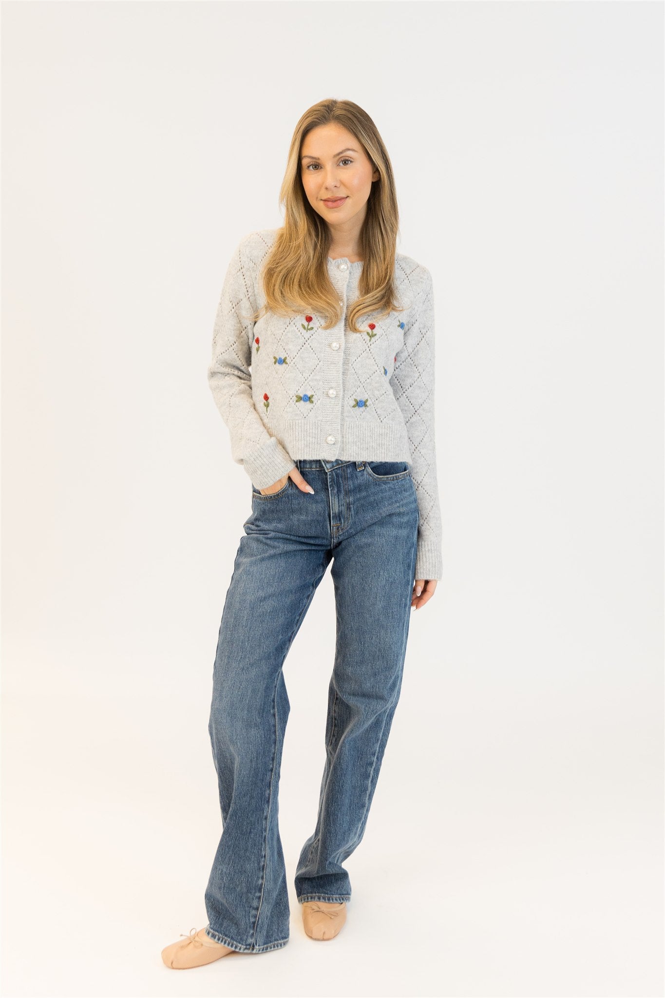 Lyla+Luxe Top - Lacey Rose Cardi - Grey