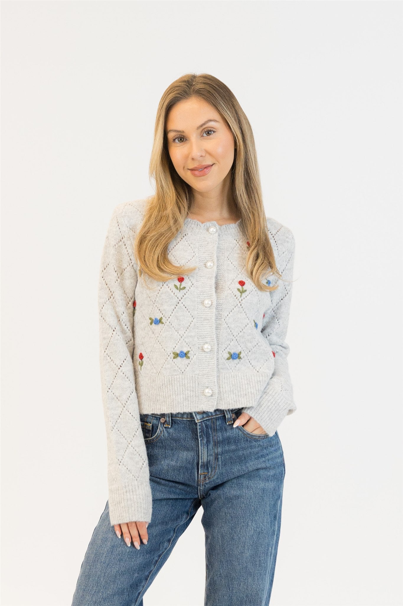 Lyla+Luxe Top - Lacey Rose Cardi - Grey