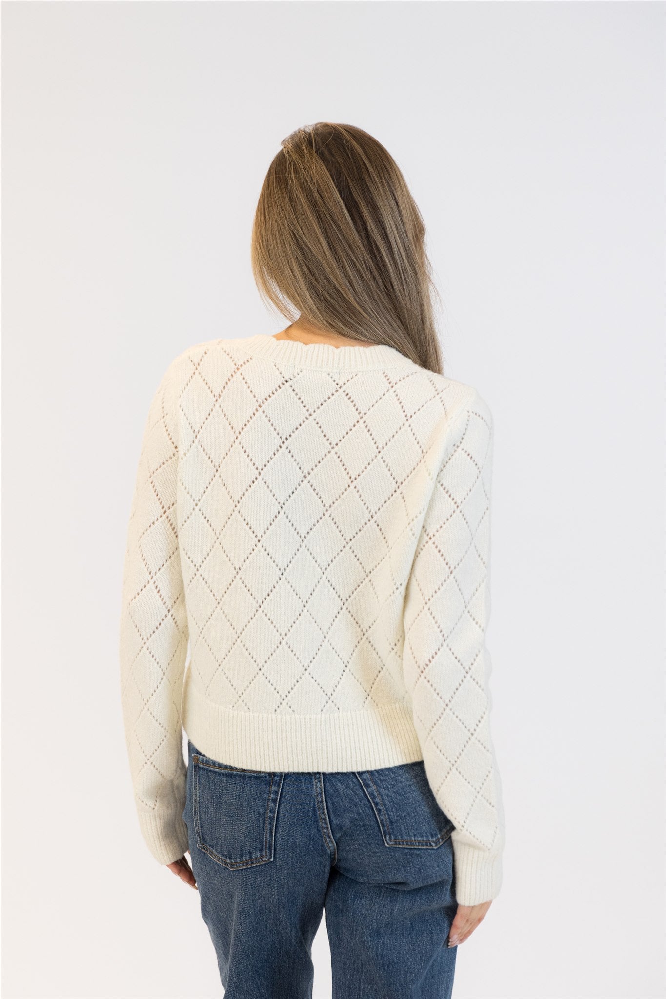 Lyla+Luxe Top - Lacey Rose Cardi - White