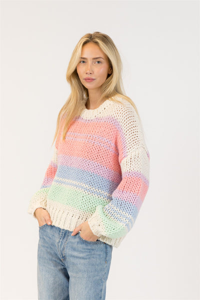Lyla+Luxe Top - Lindy Stripe - White /Multi