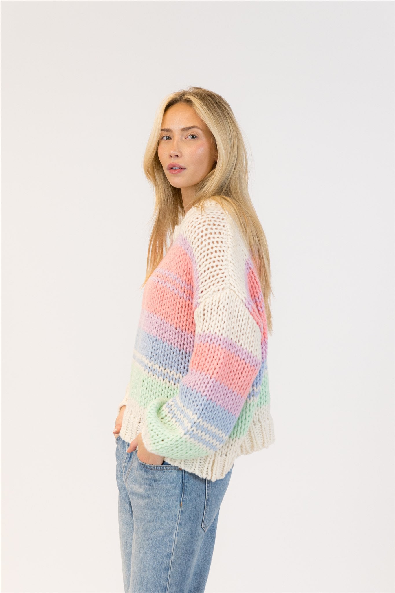 Lyla+Luxe Top - Lindy Stripe - White /Multi