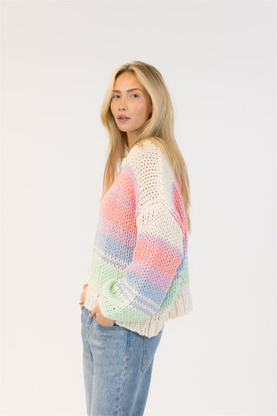 Lyla+Luxe Top - Lindy Stripe - White /Multi
