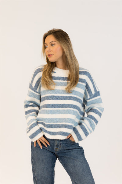 Lyla+Luxe Top - Lucky Crew - Blue /White