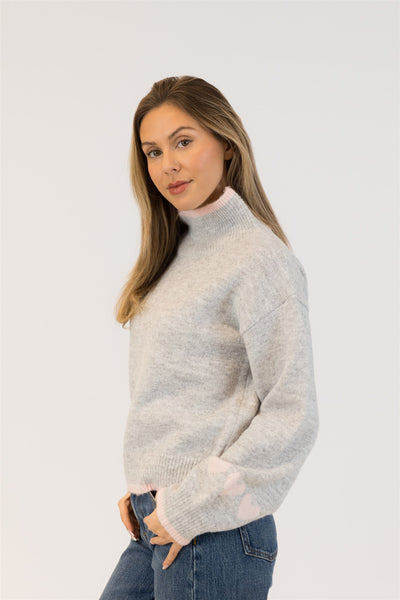 Lyla+Luxe Top - Macy Hearts - Grey /Pink