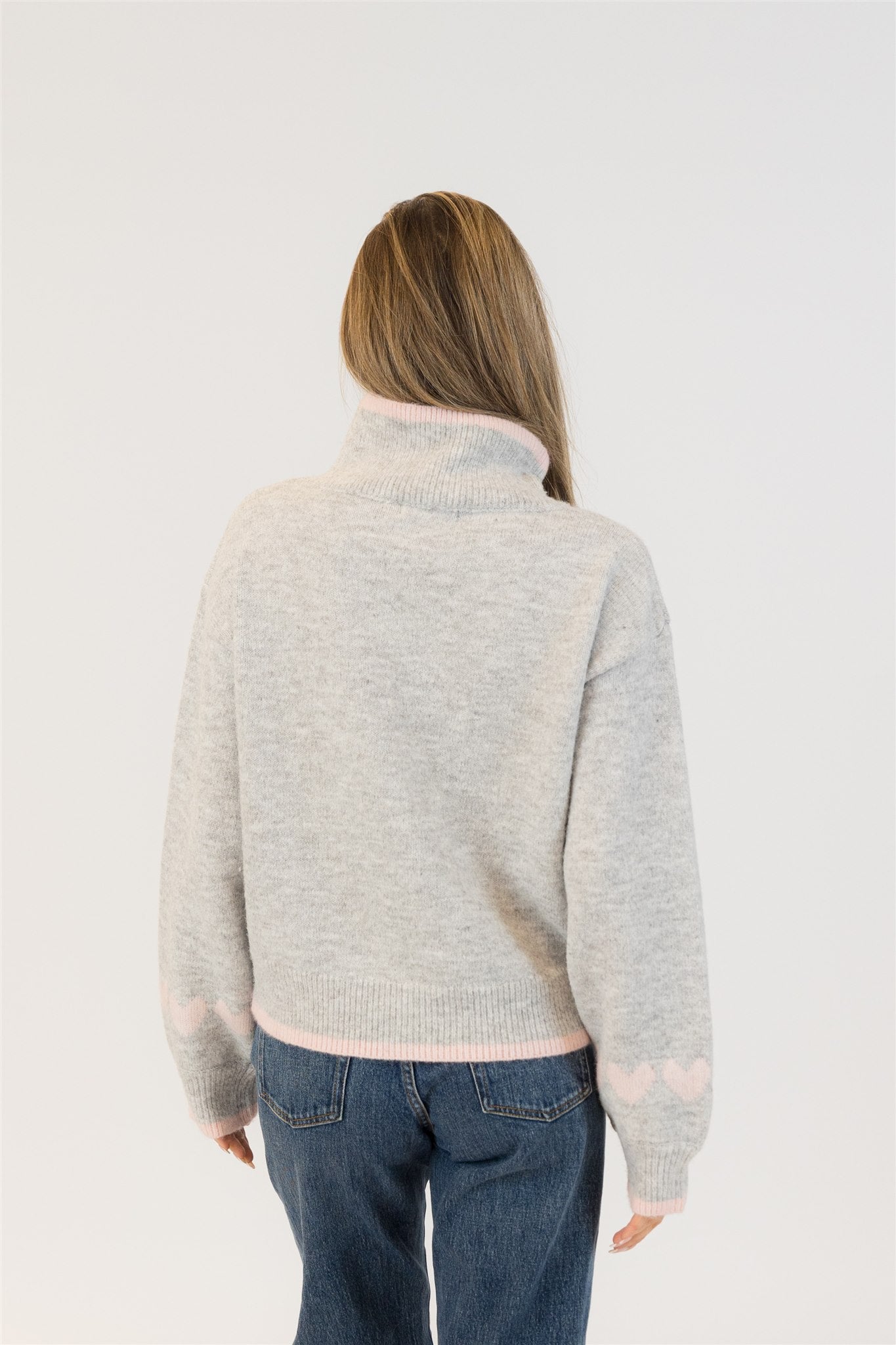 Lyla+Luxe Top - Macy Hearts - Grey /Pink