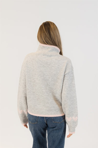 Lyla+Luxe Top - Macy Hearts - Grey /Pink