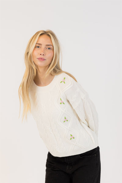 Lyla+Luxe Top - Margot Cable - Off White