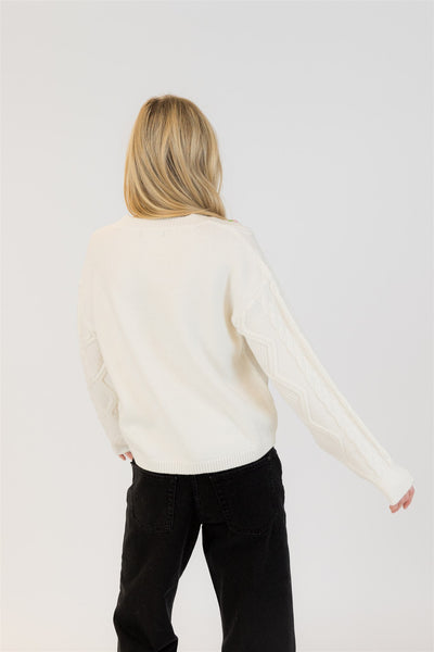 Lyla+Luxe Top - Margot Cable - Off White
