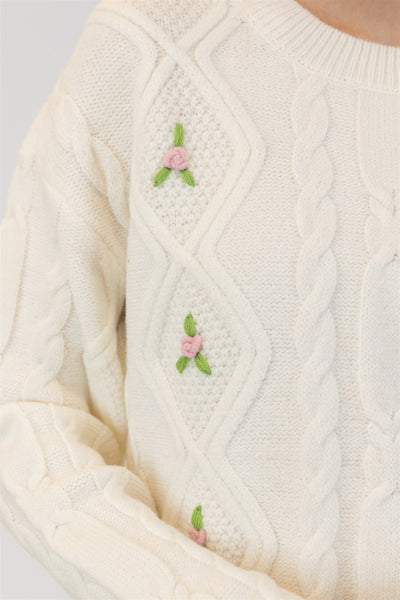 Lyla+Luxe Top - Margot Cable - Off White