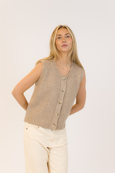 Lyla+Luxe Top - Pam Vest - Driftwood