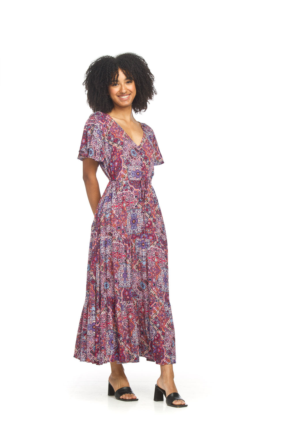 Papillon Dress - Tiered Patchwork - Wine