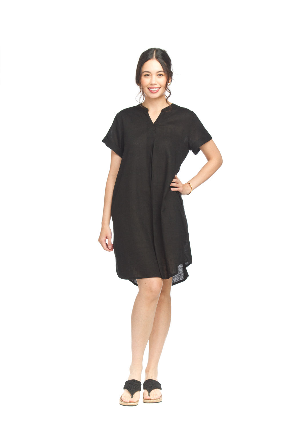 Papillon Dress - Linen Blend - Black