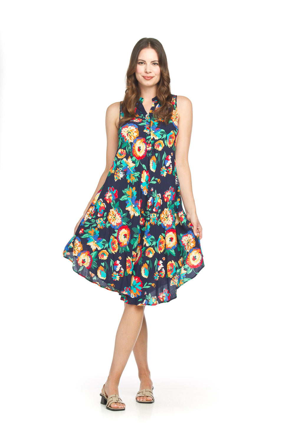 Papillon Dress - Abstract Henley Swing - Navy