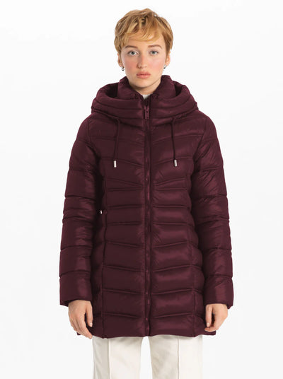 Point Zero Coat - Mid Weight Puffer - Merlot