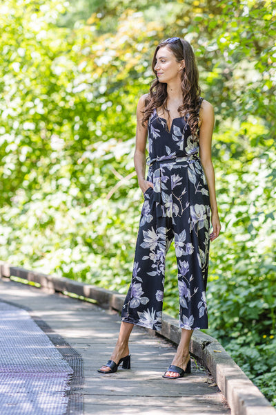 Papillon Jumpsuit - Floral - Black