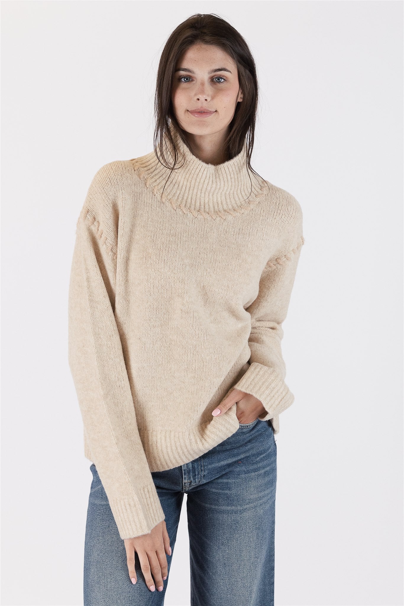 Lyla+Luxe Top - Stitch Sweater - Oats