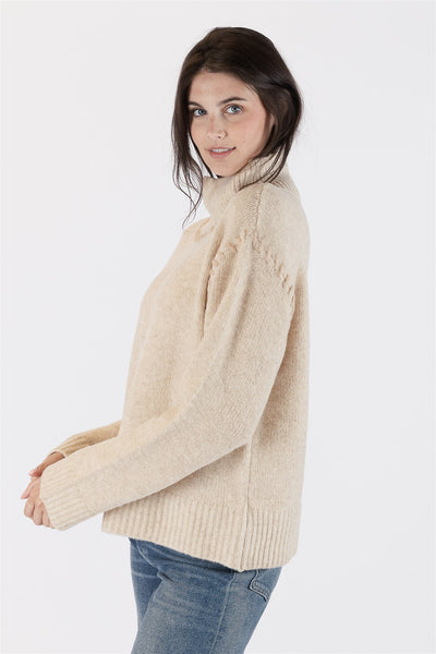 Lyla+Luxe Top - Stitch Sweater - Oats