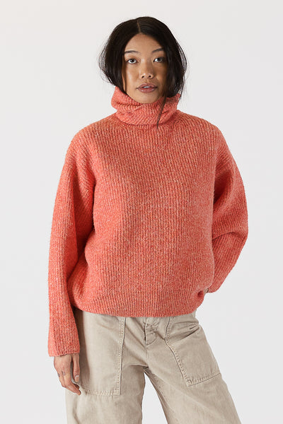 Lyla+Luxe Top - Sahar Ribbed Sweater - Coral