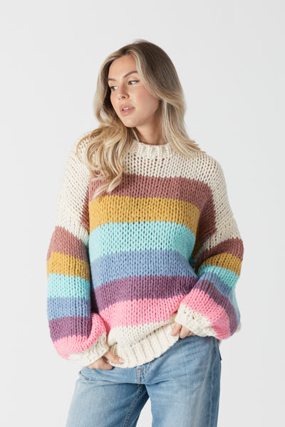 Lyla+Luxe Top - Shania Striped Sweater - Multi