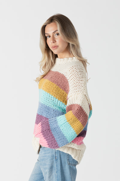 Lyla+Luxe Top - Shania Striped Sweater - Multi