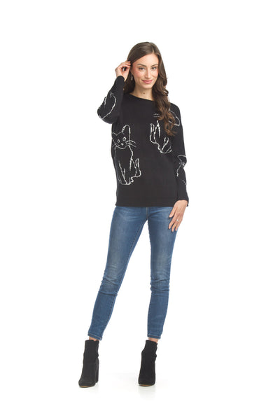 Papillon Top - Kitten Sweater - Black