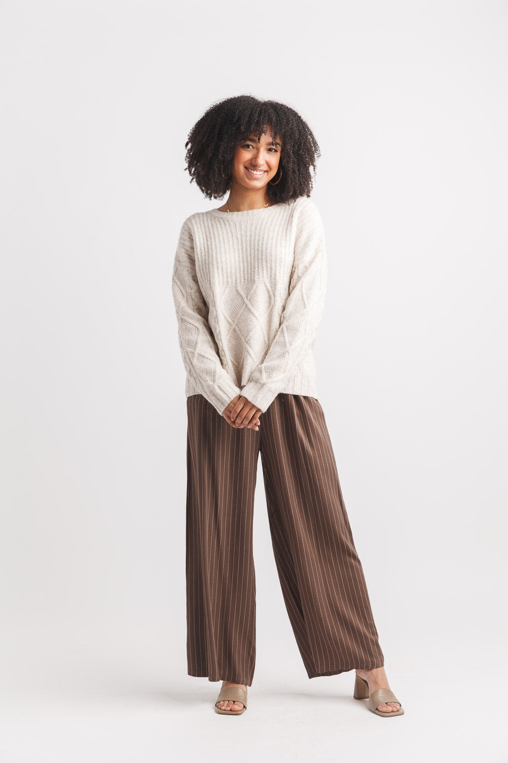 Papillon Top - Cable+Rib - Oatmeal