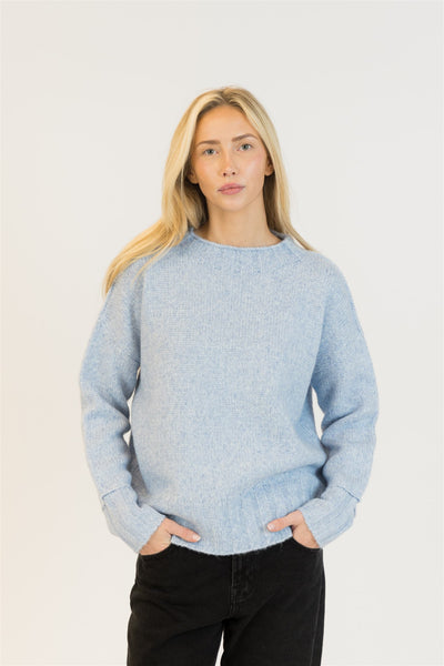 Lyla+Luxe Top - Tanya Crew - Crystal Blue