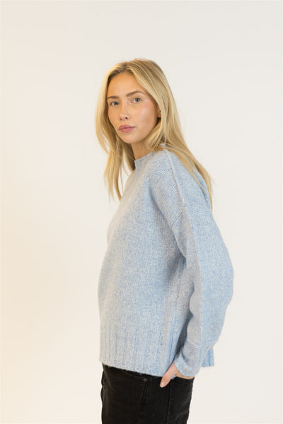 Lyla+Luxe Top - Tanya Crew - Crystal Blue